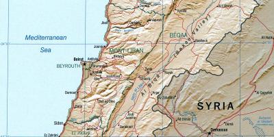 Peta geografi Lebanon
