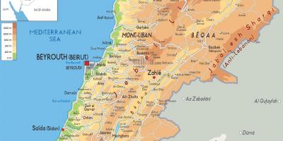 Peta dari Lebanon fisik